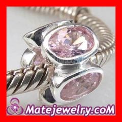 Wholesale european charms Largehole Jewelry beads with pink stones