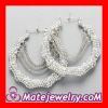 Cheap Celeb Silver Bamboo Chain Earrings Wholesale