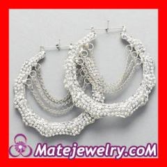 Cheap Celeb Silver Bamboo Chain Earrings Wholesale