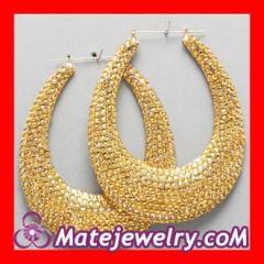 Cheap Celeb Inspired Gold Multi Bamboo Earrings Wholesale