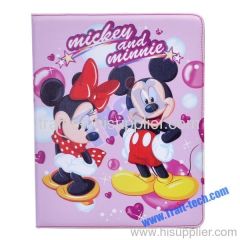 Cute Cartoon Leather Cover Stand Case for iPad 2