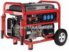 Portable gasoline generator with handle and wheel