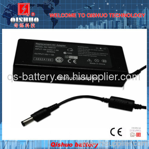 Hot Sale Replacement Laptop Charger for Toshiba 15V 5A 75W 6.0*3.0MM