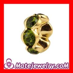 8mm Gold Alloy Green Crystal Spacer Beads For Basketball Wives Earrings