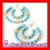 Gold Turquoise Bead Rhinestone Basketball Wives Earrings Cheap