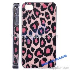 Leopard Grain Hard Case Cover for iPhone 4S/iPhone 4(Pink)