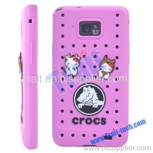 Pink Cartoon Protective Silicone Case for Samsung S2 i9100/i9108