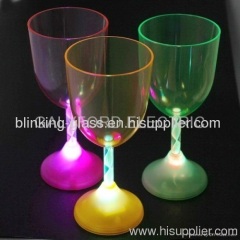 Led flashing red wine glass