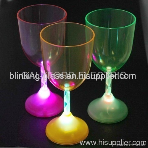 Led flashing red wine glass