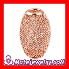 14X21mm Basketball Wives Earring Oval Pink Mesh Beads Cheap