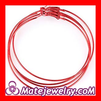 Basketball Wives 70mm Red Plain Hoop Earrings Wholesale