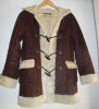 Women Jacket of Suede Bounded with Fake Fur HS2108