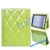 Diamond Pattern Smart Cover Stand Leather Case for iPad 2(Green)