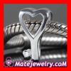 925 Sterling Silver european Heart and Key Charm Beads fit on Largehole Jewelry Bracelet