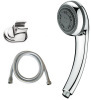 ABS chromed multi-functions rain hand shower heads with chrome finish stainless steel bathroom shower hose