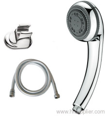 ABS chromed multi-functions rain hand shower heads with chrome finish stainless steel bathroom shower hose