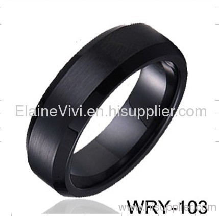 Classic Black Rings Tungsten Wedding Rings Fashion jewelry rings