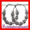 70mm Basketball Wives Grey Rhinestone Crystal Ball Hoop Earrings Wholesale