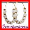 70mm Basketball Wives White Rhinestone Crystal Ball Hoop Earrings Wholesale