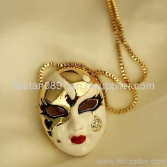 China Tribal Masks Pendant Necklace