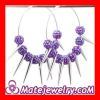 70mm Purple Silver Basketball Wives Spike Hoop Earrings Wholesale