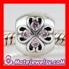 european 925 Sterling Silver February Birthstone Charm Beads with CZ Stone