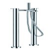 Two-handle bath/shower mixer floor mounted