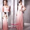 pink straped embroidered wrap prom evening dresses