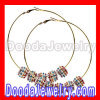 70mm Basketball Wives Poparazzi Hoop Earrings With Crystal Beads Wholesale