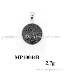 New Design Black Spinel Silver Pendant