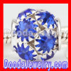 12mm Alloy Blue Basketball Wives Hoop Earrings Crystal Ball Beads For Sale