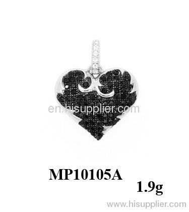 2012 Charming Heart Shape Black Spinel Pendant