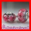 European 925 sterling silver single core petal Murano glass bead charms