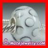 White 925 sterling silver single core Bubble Murano glass beads