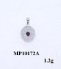 Ruby silver pendant