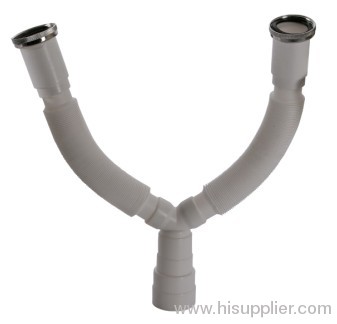 Double plastic flexible waste pipe