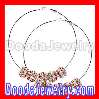 Basketball Wives Gold Hoop poparazzi Earrings Red Balls wholesale