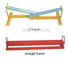 V frame guide set for drum to guide cable into trench or duct