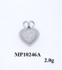 Hot Zirconia Heart Sterling Silver Pendant