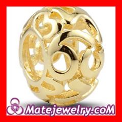 European Gold plated Sterling Silver Lucky Number charm Beads
