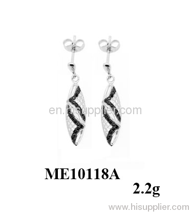 micro setting 925 sterling silver earring