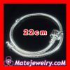 European 22cm 925 Silver Bead Bracelet with Stamped Clip