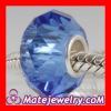 european Blue Murano Glass Faceted Bead 925 silver core suit Largehole Jewelry Bracelet