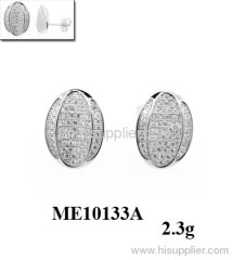 Button 925 Sterling Silver Earring