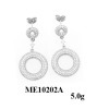 Round Shape Micro Pave Silver Earring