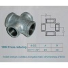 GI Malleable iron pipe fitting-cross equal hot-dipped Galvanized, Male, BS DIN NPT 130 1/4