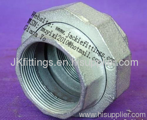 Union flat/connical seat GI Malleable iron pipe fitting hot-dipped Galvanized, Male, BS DIN NPT 3301/4