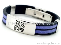 silicone qr code lebal bracelet