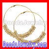 70mm Gold Basketball Wives Crystal Spacer Hoop Earrings Wholesale