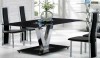 hot sell black glass dining table